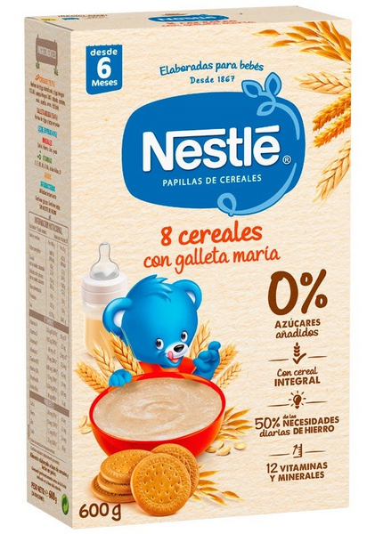 Nestle Papilla 8 Cereales con Galleta María Etapa 2 +6m 600 gr