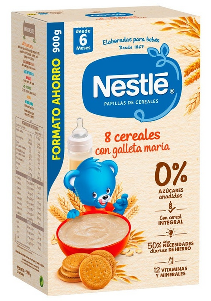Nestle Papilla 8 Cereales con Galleta María Etapa 2 900 gr 6m+
