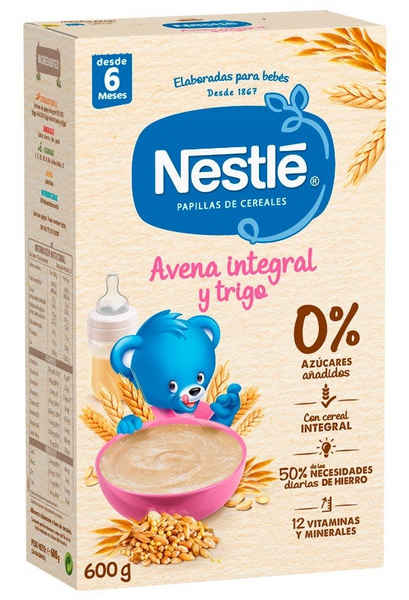Nestle Papilla Avena Integral y Trigo +6m 600 gr