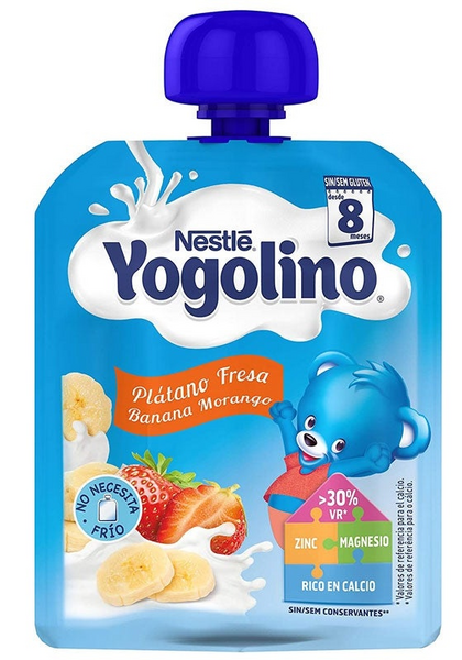 Nestle Yogolino Bolsita Leche y Fruta Plátano y Fresa 90 gr