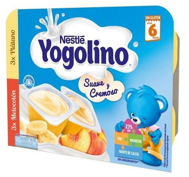 Nestle Yogolino Suave y Cremoso 3 Plátano y 3 Melocotón 6x60 gr