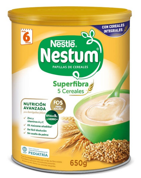 Nestum Superfibra 5 Cereales 6m+ 650 gR