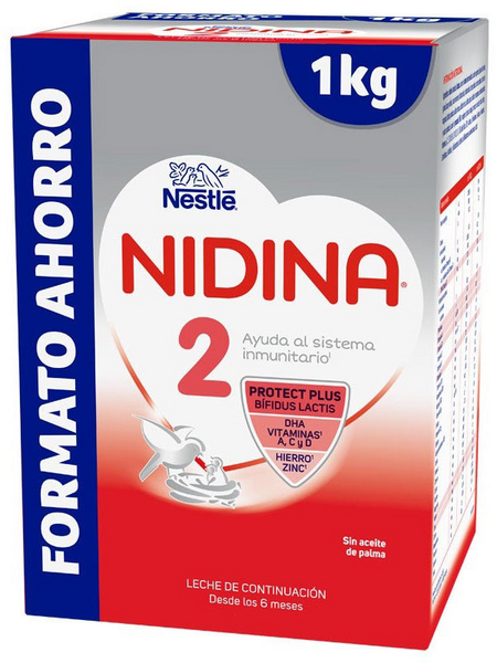 Nidina Premium 2 Leche de Continuación +6m 1 Kg (Formato Ahorro)