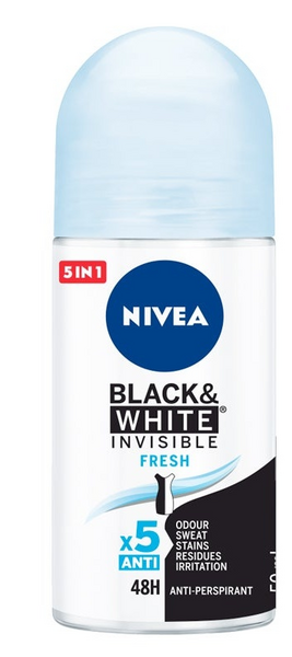 Nivea Black and White Invisible Fresh Desodorante Roll On  50 ml