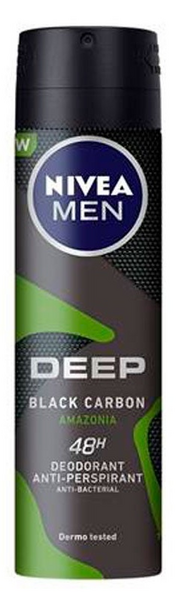 Nivea Men Desodorante Spray Deep Black Carbon Amazonia 150 ml