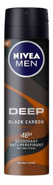 Nivea Men Desodorante Spray Deep Black Carbon Espresso 150 ml