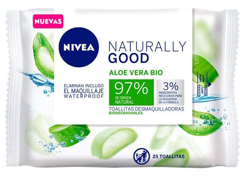 Nivea Naturally Good Toallitas Desmaquillantes Biodegradables 25 uds