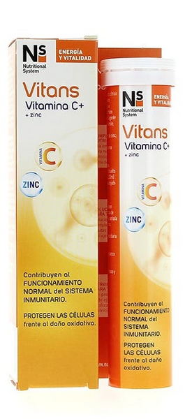 N+S Nature System Cinfa NS Vitans Vitamina C+Zinc 20 Comprimidos Efervescentes Sabor Limon