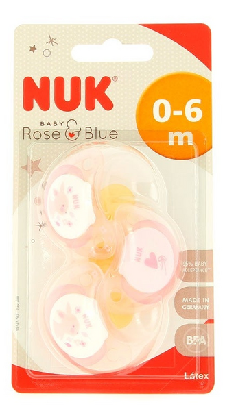 Nuk Baby Rose Y Blue Chupetes Latex 1 de 0 a 6m 3 uds