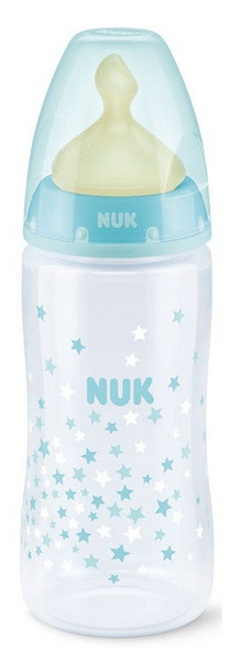 Nuk Biberón FC+ PP 0-6m Látex Talla M 300 ml Estrellas Azul 1 ud