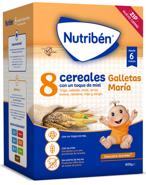 Nutribén 8 Cereales y Miel Galletas María 600 gr