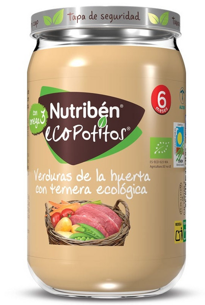 Nutribén Eco Verduras Huerta Ternera Ecológica 235 gr
