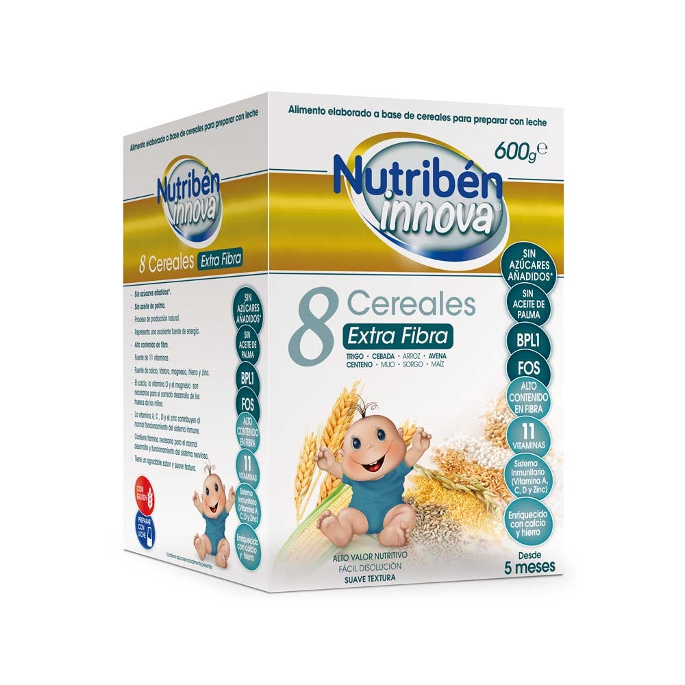 Nutribén Innova Papilla de 8 cereales extra fibra 600 g