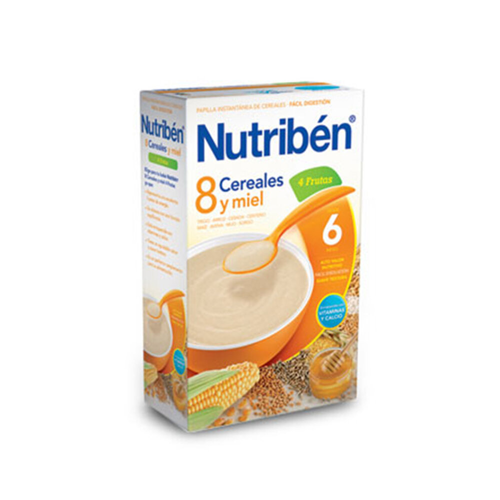Nutribén Papilla 8 Cereales con Miel y 4 Frutas 600 g