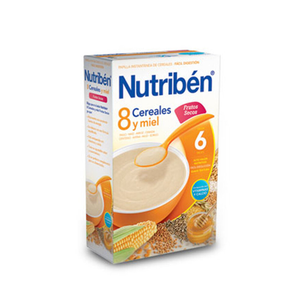 Nutribén Papilla 8 Cereales con Miel y Frutos Secos 600 g