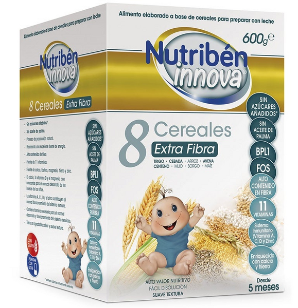 Nutribén Papilla 8 Cereales Extrafibra Innova 600 gr
