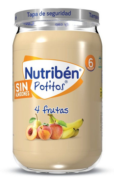 Nutribén Potito 4 Frutas Sin Almidones +6m 235 gr