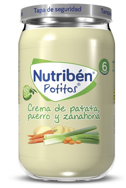Nutribén Potito Crema Patatas, Puerro y Zanahoria +6m 235 Gr