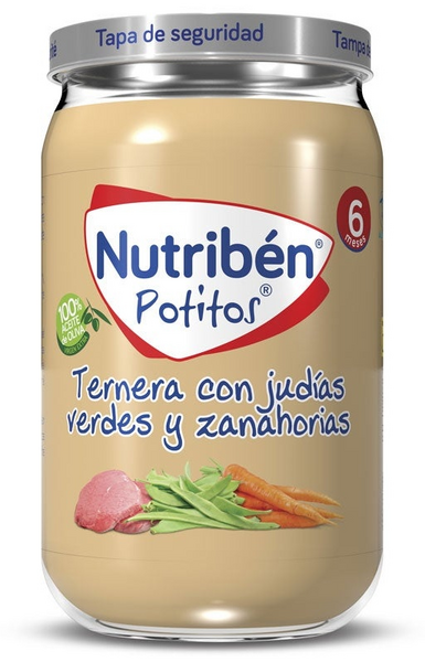 Nutribén Potito Ternera, Judías Verdes y Zanahoria +6m 235 Gr