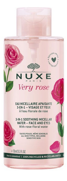 Nuxe Very Rose Agua Micelar Calmante 3 en 1 Rostro y Ojos 750 ml