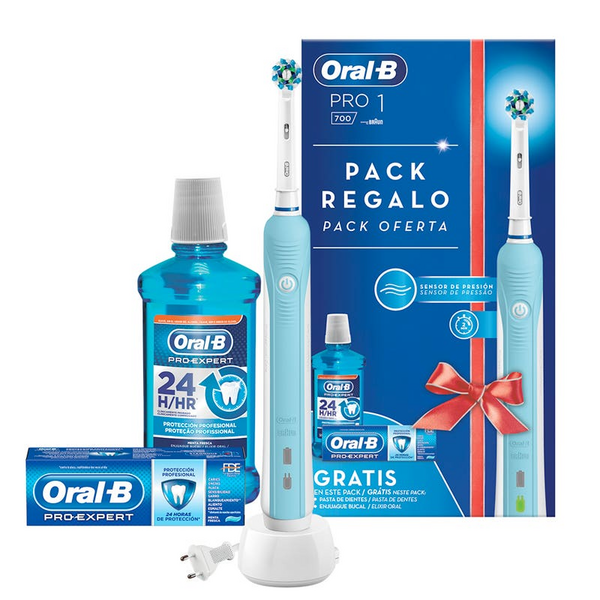 Oral-B Pack Cepillo Eléctrico 700 PRO 1 + Dentífrico + Colutorio  500 ml