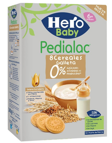 Hero Baby Pedialac Papilla 8 Cereales Con Galleta 340 gr