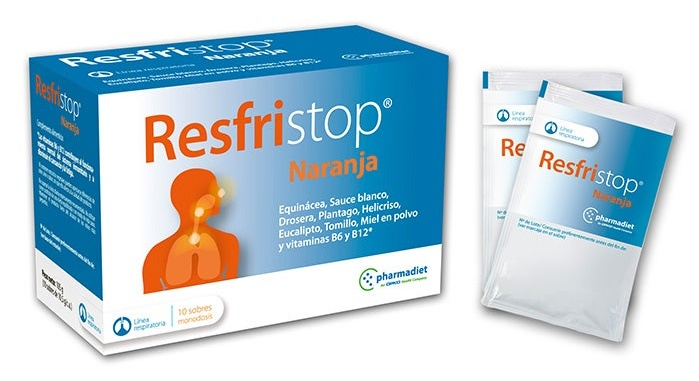 Pharmadiet Resfristop Resfriado y Gripe 10 Sobres Naranja