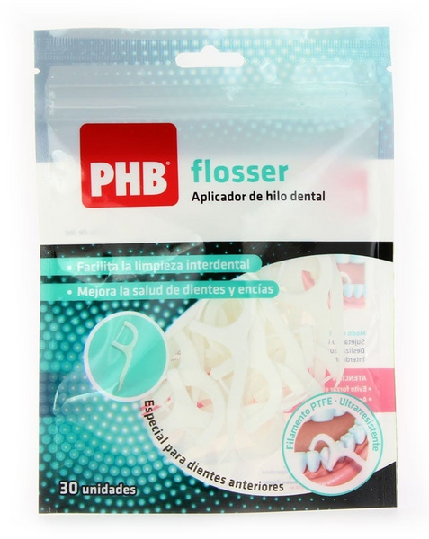 PHB Flosser PTFE Aplicador Hilo Dental Desechable 30 uds