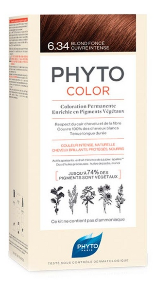 Phytocolor Tinte 6.34 Rubio Oscuro Cobrizo