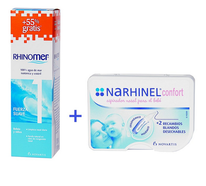 Rhinomer Kit Higiene Nasal: Rhinomer Fuerza 1 + Narhinel Confort
