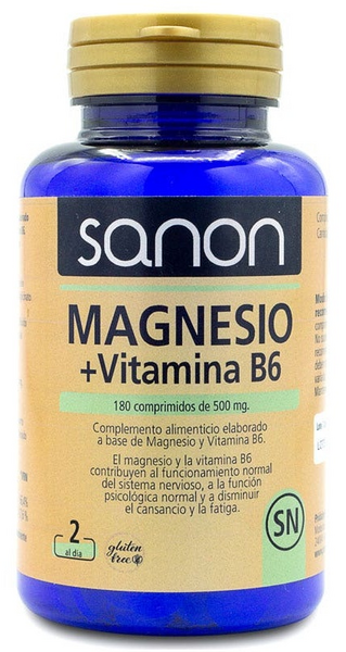 Sanon Magnesio + Vitamina B6 500 mg 180 Comprimidos