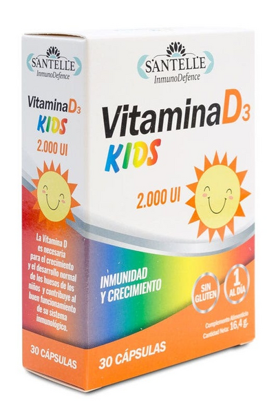 Santelle Vitamina D3 Kids 30 Cápsulas Vegetales