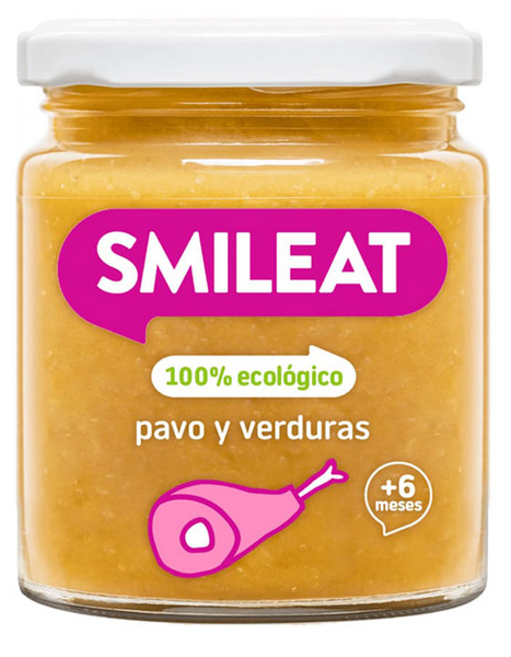 Smileat Tarrito de Pavo con Verduras 100% Ecológico 230 gr