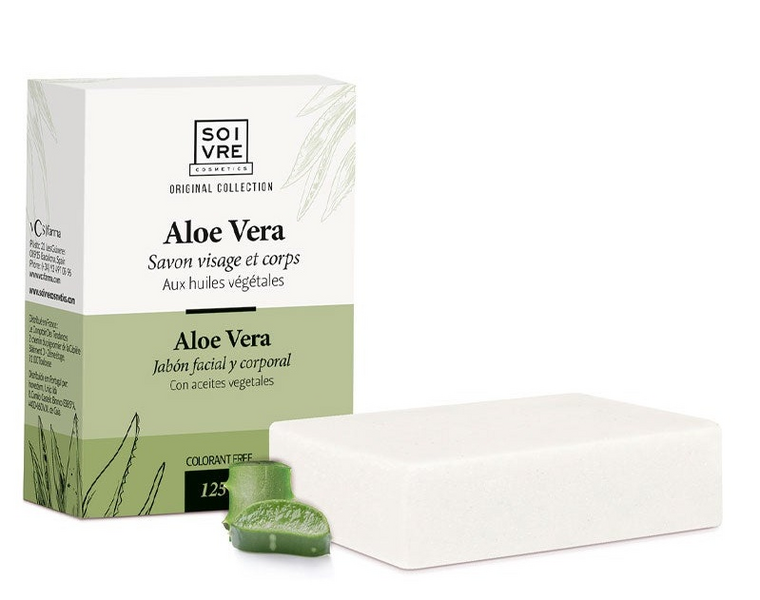 Soivre Jabón en Pastilla Facial y Coporal Aloe Vera 125 gr
