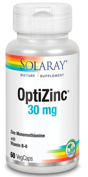 Solaray Optizinc (Zinc y Vitamina B6) 60 Cápsulas