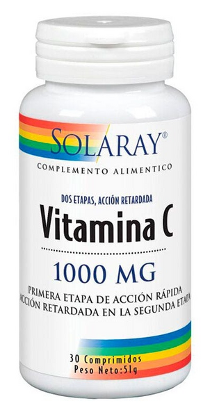 Solaray Vitamina C 1000mg  30 Comprimidos Acción Retardada