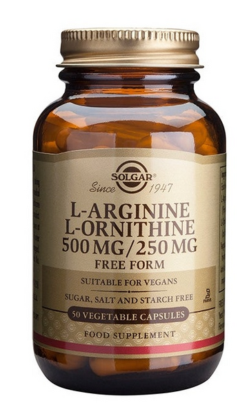 Solgar L-Arginina / L-Ornitina 500 mg / 250 mg 50 Cápsulas