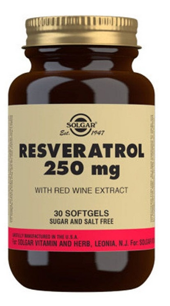 Solgar Resveratrol 250 mg 30 Perlas
