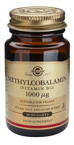 Solgar Vitamina B12 1000 mcg (Metilcobalamina) 30 comprimidos masticables