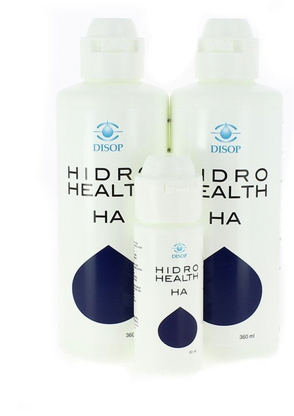 Solucion Unica Lentes Blandas Pack Hidro Health 2 x 360 ml + 60 ml + 2 Portalentes