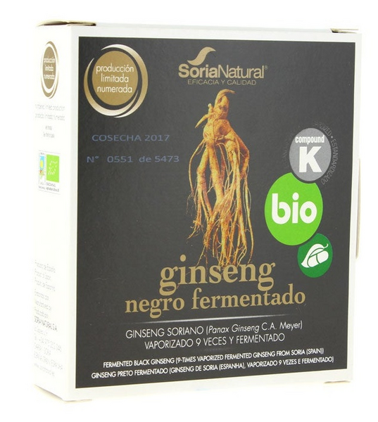Soria Natural Ginseng Negro Fermentado Bio 24 Cápsulas