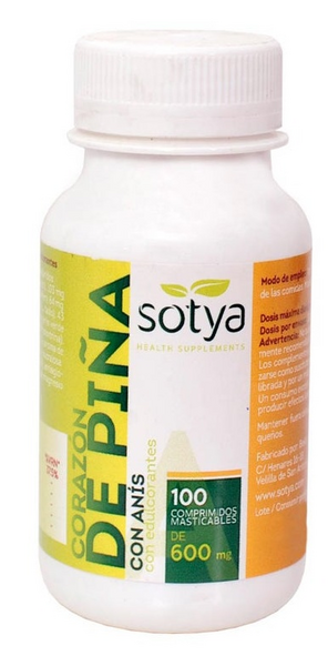 Sotya Corazón de Piña y Anís 600 mg 100 Comprimidos