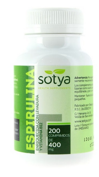 Sotya Espirulina 400 mg 200 Comprimidos