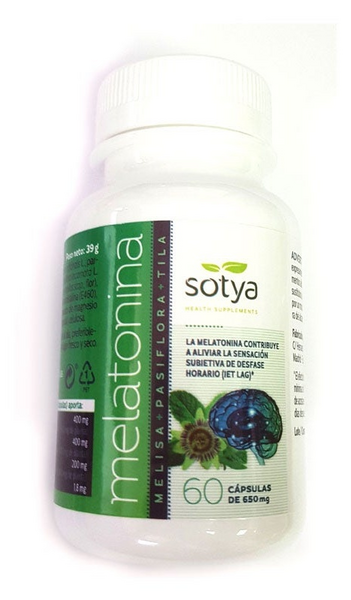 Sotya Melisa, Pasiflora y Tila 650 mg 60 cápsulas