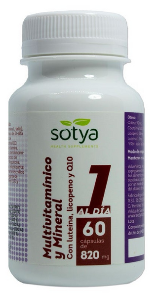 Sotya Multivitamínico y Mineral con luteína, licopeno y Q10 820 mg 60 Cápsulas