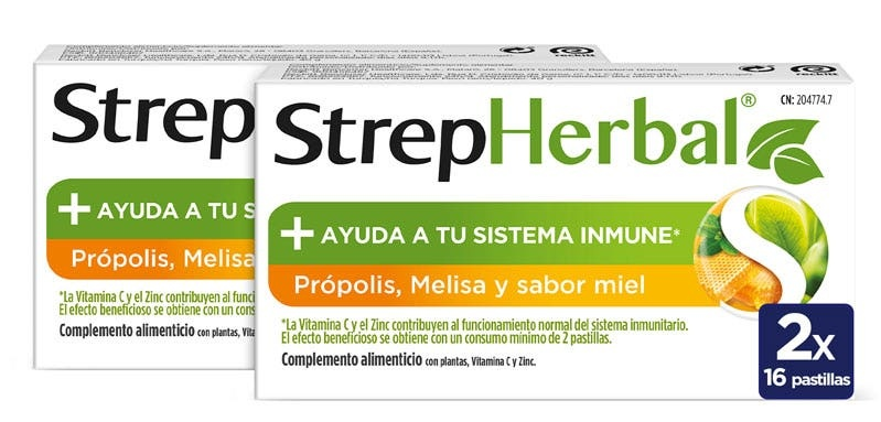Strepsils StrepHerbal Própolis y Miel 2x16 Pastillas Chupar
