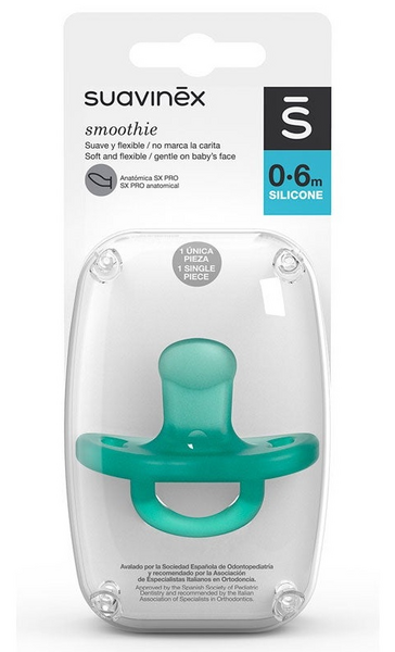 Suavinex Chupete Todosilicona Anatómico 0-6m Verde