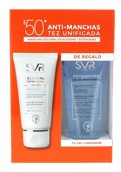 SVR Clairial Antimanchas SPF50+ 50 ml + Physiopure Gel Limpiador 50 ml
