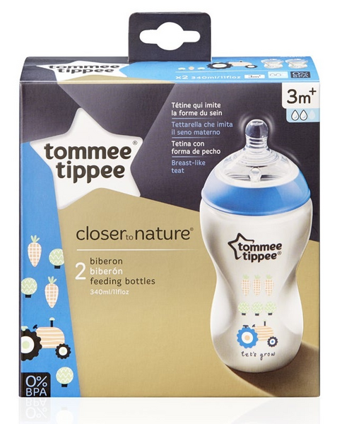 Tommee Tippee Closer to Nature 2 Biberones Azules 340ml 2 uds
