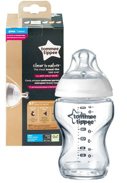 Tommee Tippee Closer To Nature Biberón de Cristal 250 ml